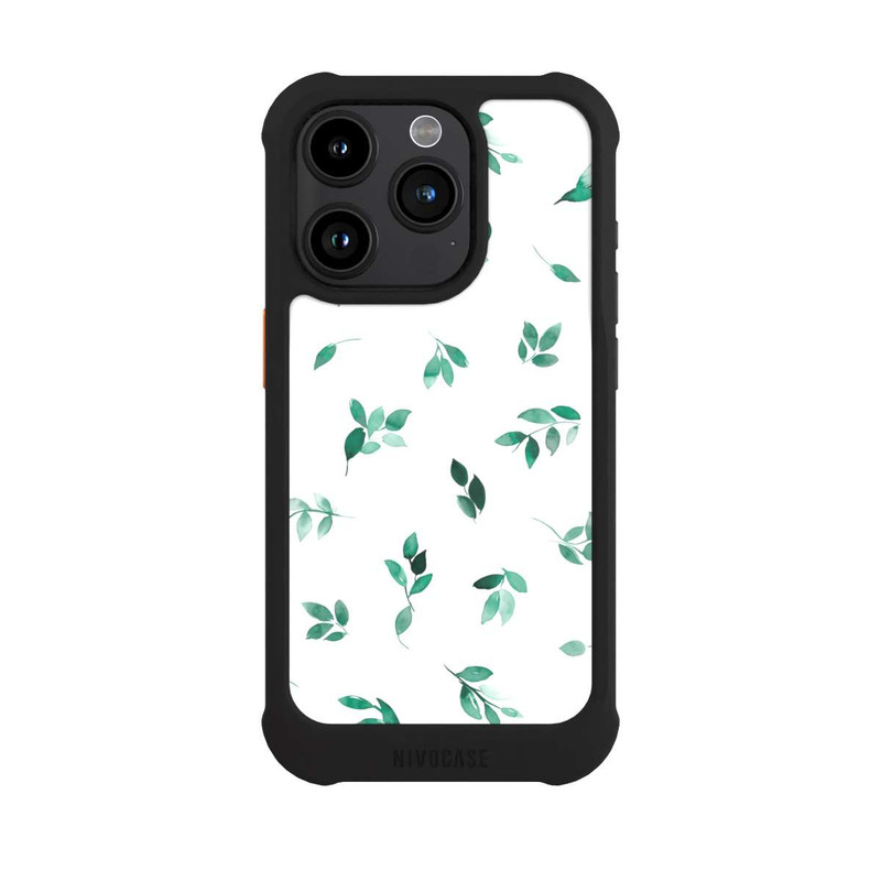 iPhone 15 Pro NIVOmax Feuilles d'automne Eucalyptus vert