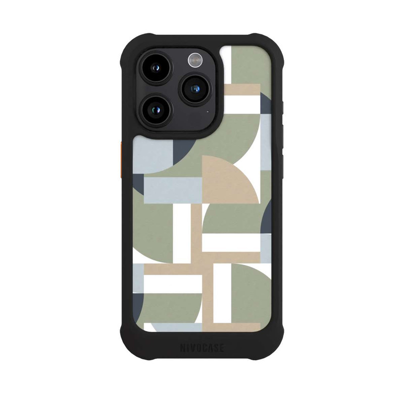 iPhone 15 Pro NIVOmax Futuristische Bauhaus Polygone Beige