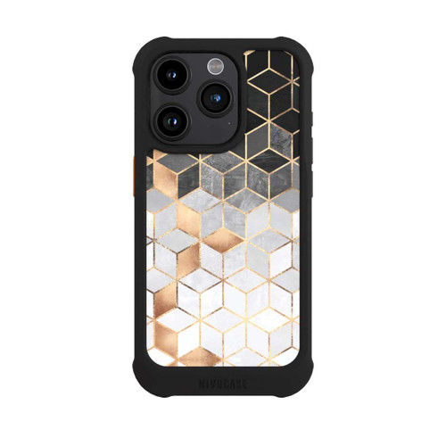 Apple iPhone 15 Pro NIVOmax Würfel dunkel und gold