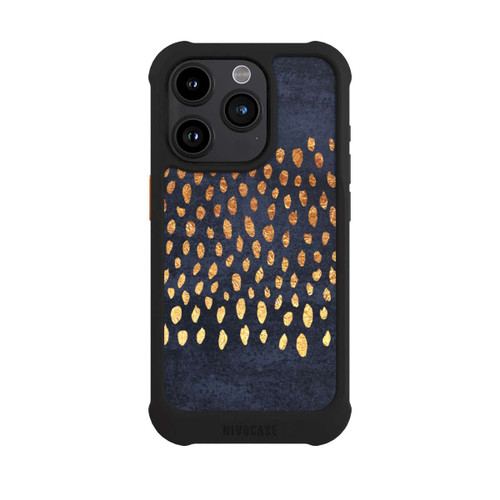 Apple iPhone 15 Pro NIVOmax Muster Gold und Marine