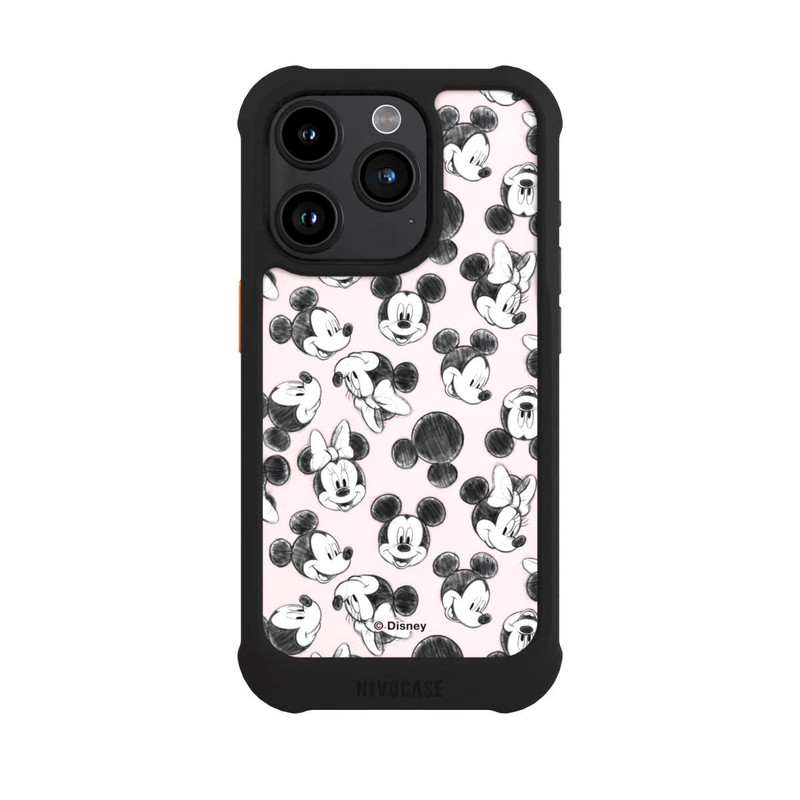 iPhone 15 Pro NIVOmax Minnie & Mickey Viele Gesichter Pink