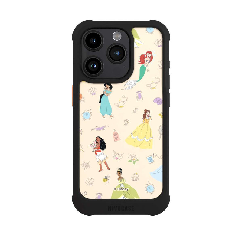 iPhone 15 Pro NIVOmax Princess Pattern Beige Disney Princess