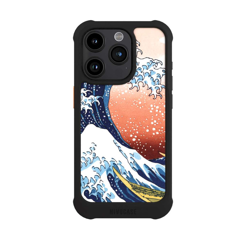 iPhone 15 Pro NIVOmax La Grande Vague de Kanagawa Rouge