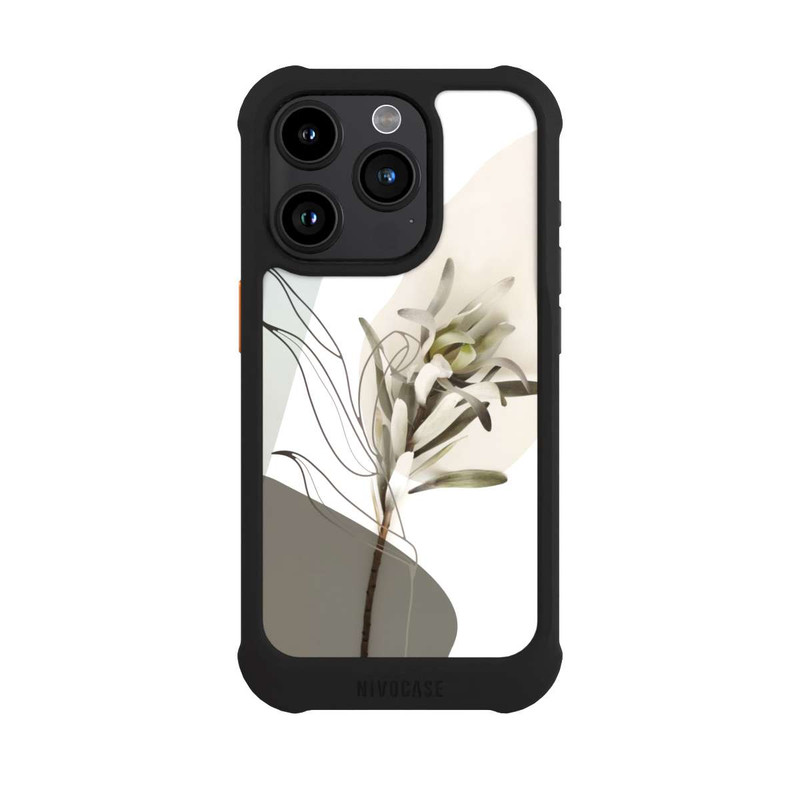 iPhone 15 Pro NIVOmax Line Art Bohémien Vert Olive