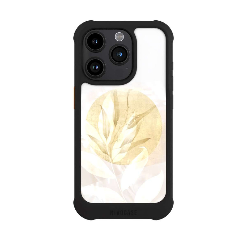 iPhone 15 Pro NIVOmax Boho Gold Blumen Kunst