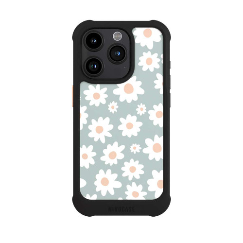 Apple iPhone 15 Pro NIVOmax Daisy Flower Seamless Pattern Green