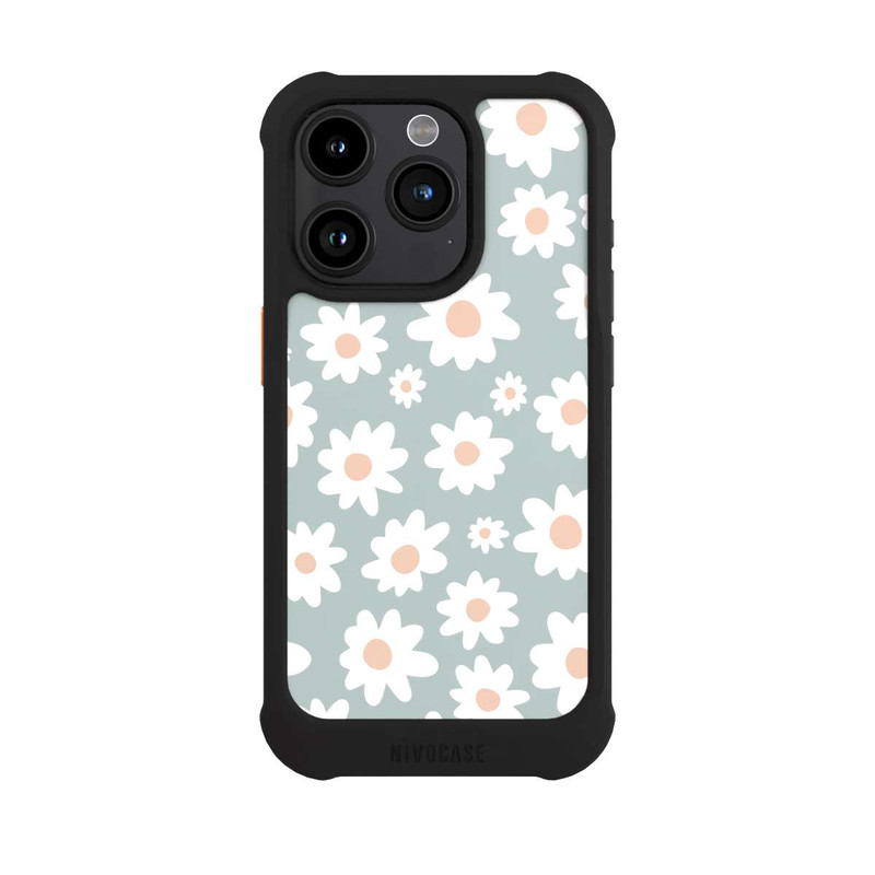 iPhone 15 Pro NIVOmax Gänseblümchen Muster grün