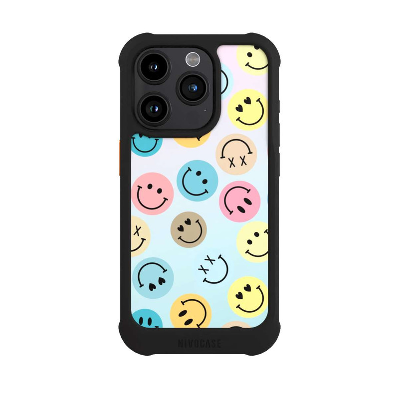 iPhone 15 Pro NIVOmax Smiles Emotes Pattern Colorful