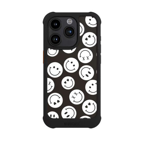 Apple iPhone 15 Pro NIVOmax Smiles Emotes Pattern Black And White