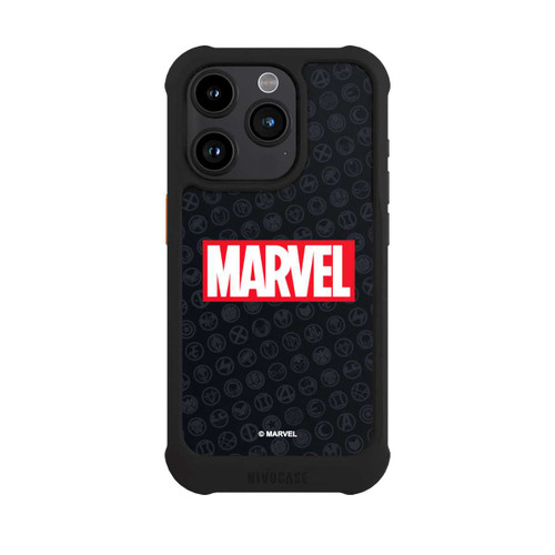 Apple iPhone 15 Pro NIVOmax Marvel Logo Black Red
