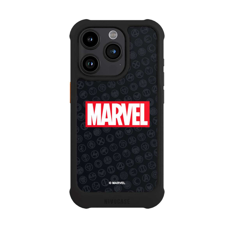 iPhone 15 Pro NIVOmax Marvel Logo Black Red 