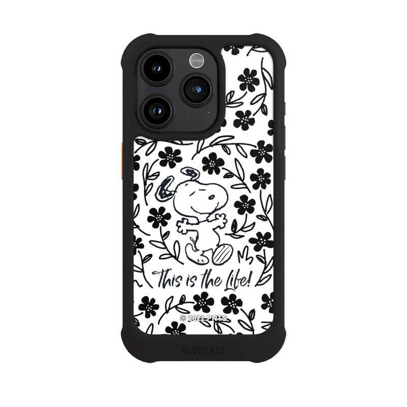 iPhone 15 Pro NIVOmax Snoopy This Is The Life Noir & Blanc