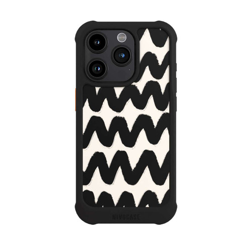 Apple iPhone 15 Pro NIVOmax Vagues Noires Pattern