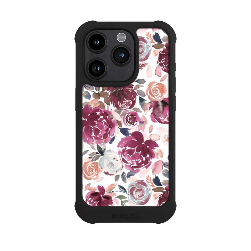 iPhone 15 Pro NIVOmax Herbstpfingstrosen und Rosen in Rosa