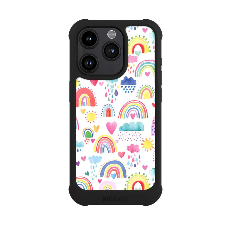 iPhone 15 Pro NIVOmax Lovely Rainbows Multi Red
