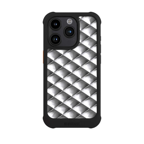 Apple iPhone 15 Pro NIVOmax Glamour Silver Squares