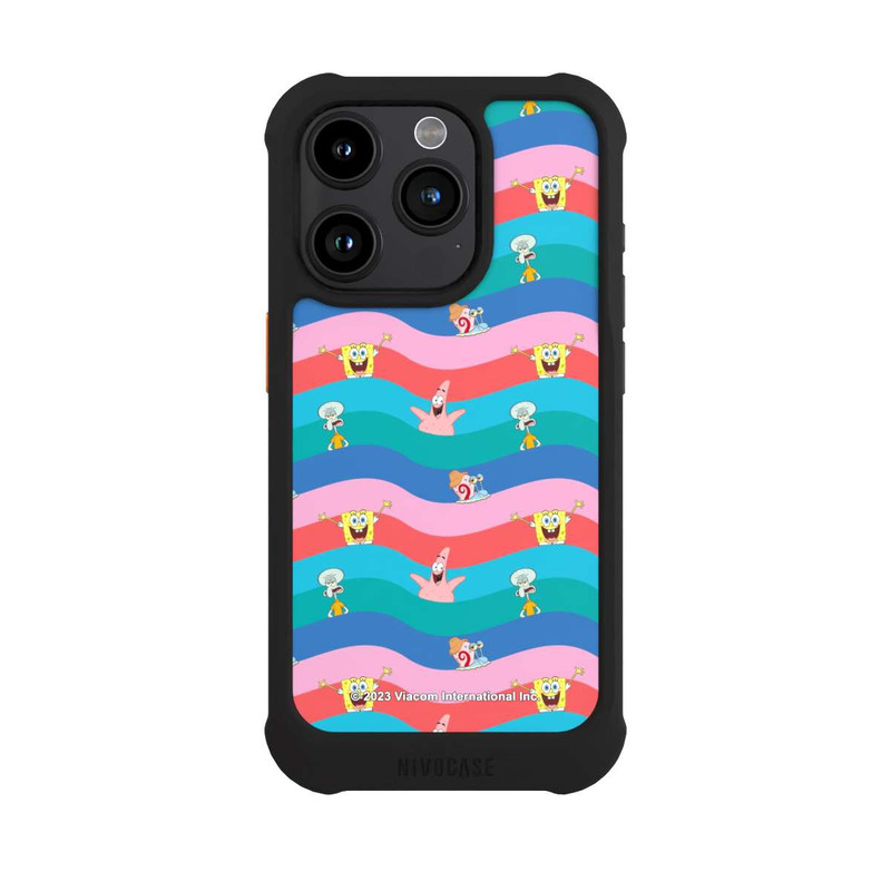 iPhone 15 Pro NIVOmax Spongebob Friends Colorful Waves