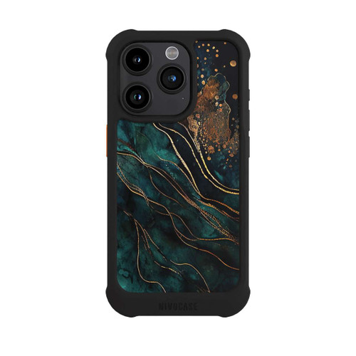 Apple iPhone 15 Pro NIVOmax Gold und Grün