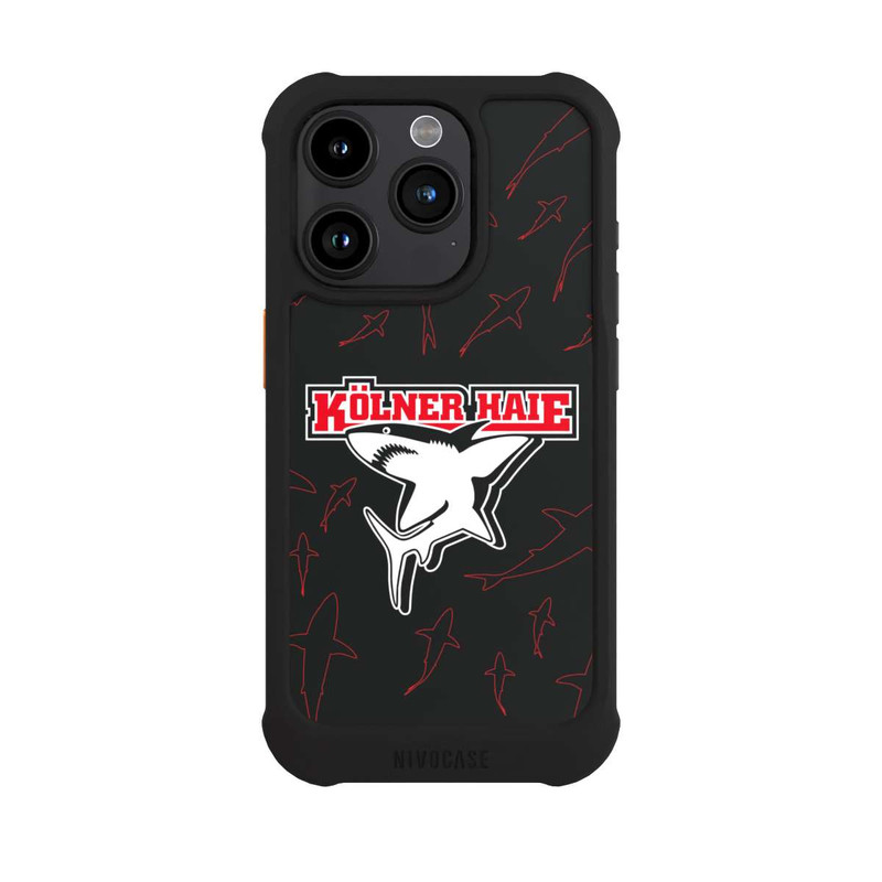 iPhone 15 Pro NIVOmax Haie Muster Rot
