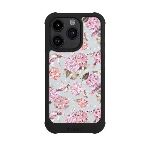 Apple iPhone 15 Pro NIVOmax Pastel Magic Hydrangea Floral Watercolor Pink