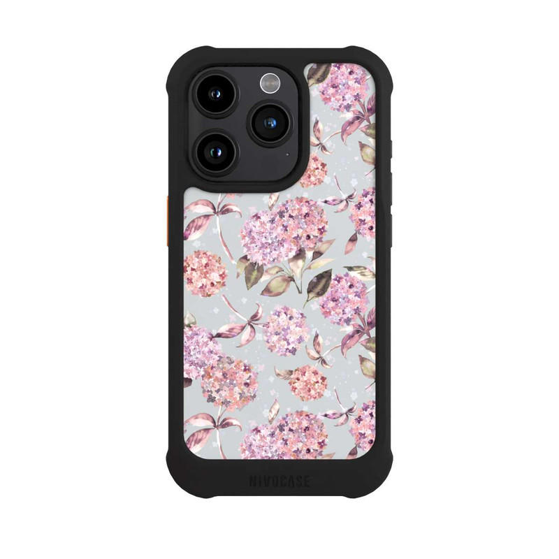 iPhone 15 Pro NIVOmax Pastel Magic Hydrangea Floral Watercolor Pink