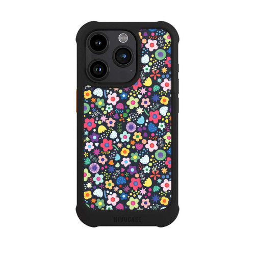 Apple iPhone 15 Pro NIVOmax Psychedelic Flowers Multi Black