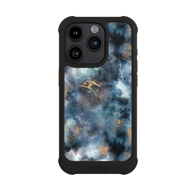iPhone 15 Pro NIVOmax Smoky Marble Watercolor Navy