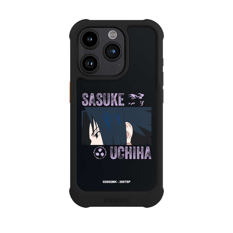 iPhone 15 Pro NIVOmax Sasuke Uchiha Gros plan