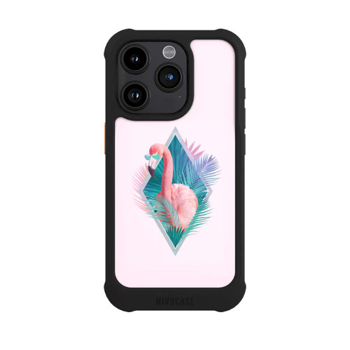 Apple iPhone 15 Pro NIVOmax Tropical Leaves Flamingo