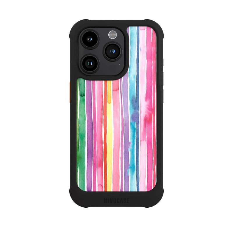 iPhone 15 Pro NIVOmax Camouflage Regenbogenstreifen