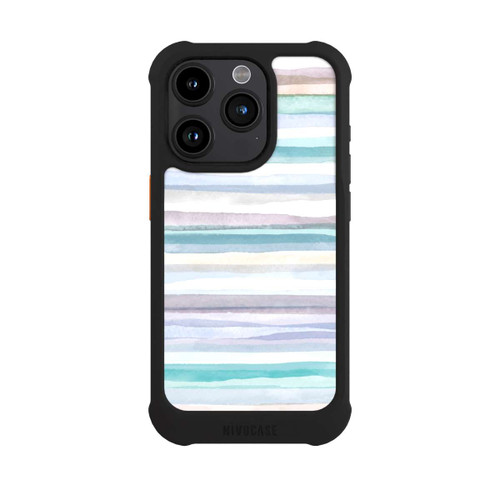 Apple iPhone 15 Pro NIVOmax Pastellfarbene Streifen Blau