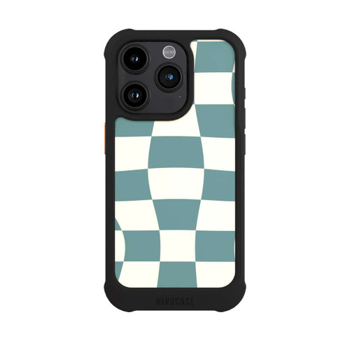 Apple iPhone 15 Pro NIVOmax Schachbrett Petrol
