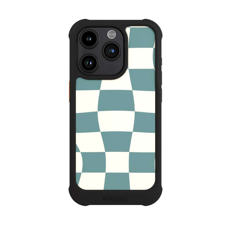 iPhone 15 Pro NIVOmax Schachbrett Petrol