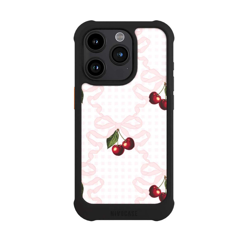 iPhone 15 Pro NIVOmax Motif cerise rose