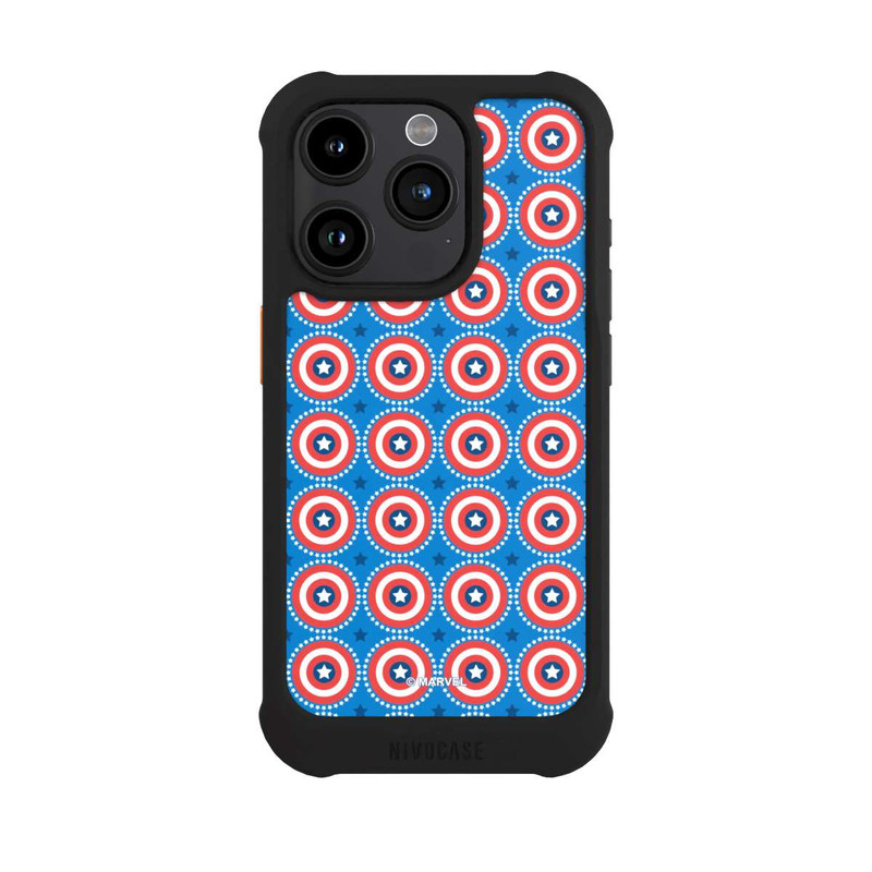 iPhone 15 Pro NIVOmax Captain American Shield Pattern