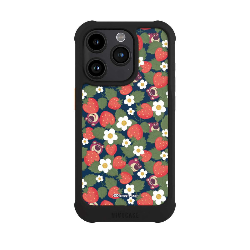 iPhone 15 Pro NIVOmax Lotso Toy Story Strawberry Flower Pattern
