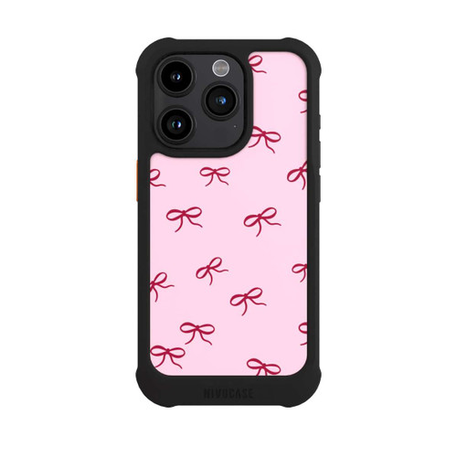 Apple iPhone 15 Pro NIVOmax Schleifen Pattern Rot Pink