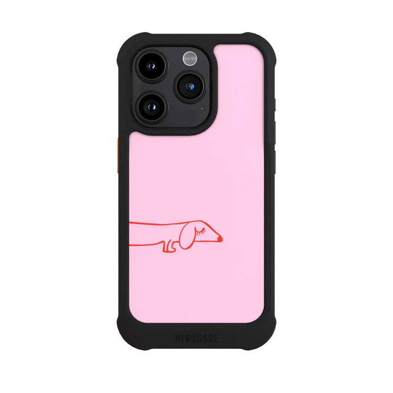 iPhone 15 Pro NIVOmax Dachshund Illustration Pink