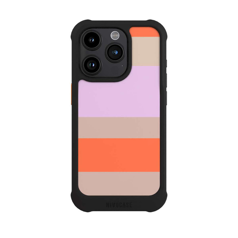 iPhone 15 Pro NIVOmax Moca Lila Orange Stripes
