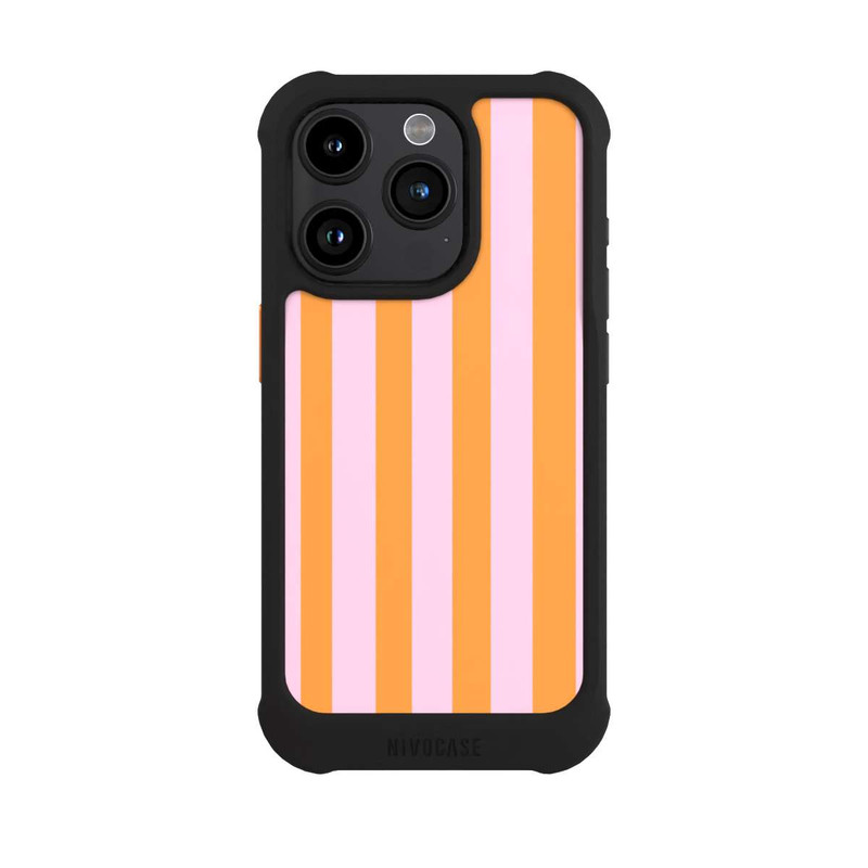 iPhone 15 Pro NIVOmax Orange Rosa Streifen