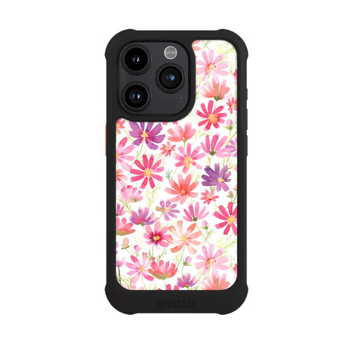 Apple iPhone 15 Pro NIVOmax Boho Cosmos Flowers Purple