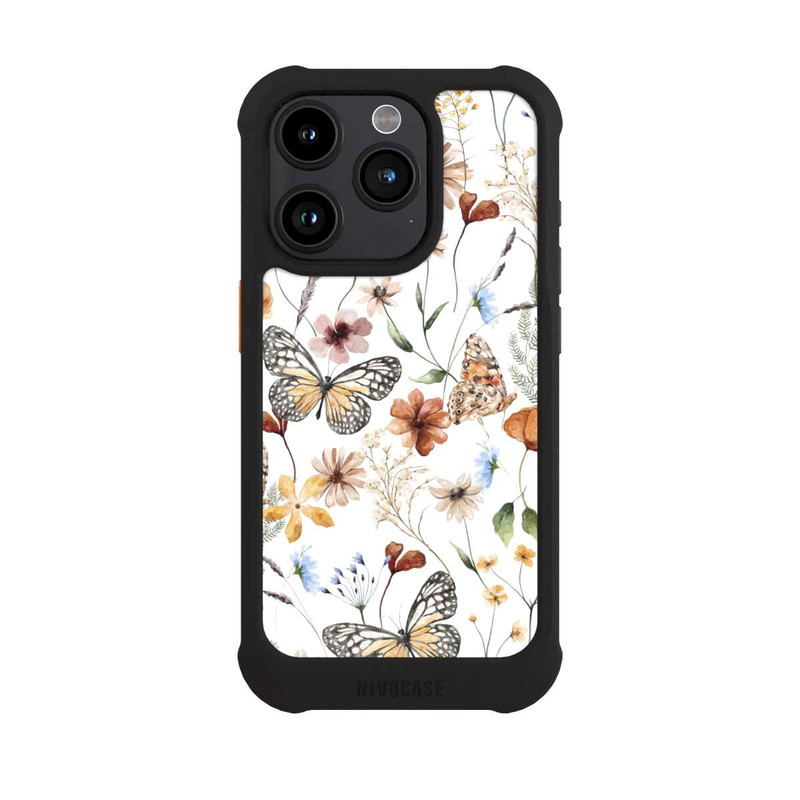 iPhone 15 Pro NIVOmax Wildflowers and Butterflies Pattern