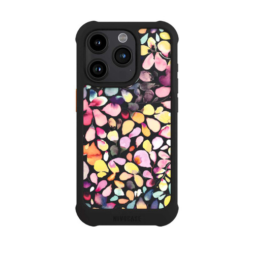 Apple iPhone 15 Pro NIVOmax Eucalyptus Watercolor Leaves Black