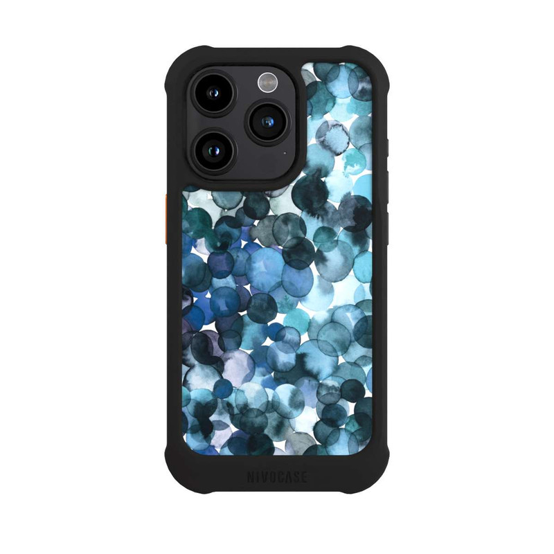 iPhone 15 Pro NIVOmax Watercolor Dots Blue Pattern