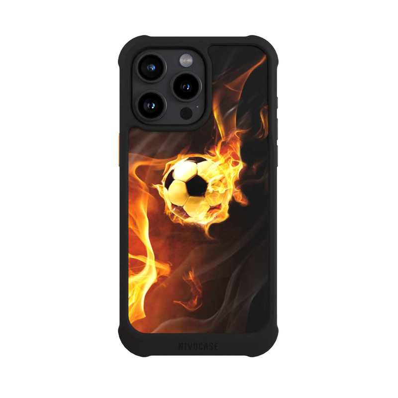 iPhone 15 Pro Max NIVOmax Fußball in Flammen