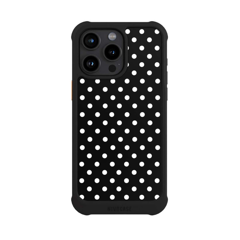 iPhone 15 Pro Max NIVOmax Confettis blancs sur fond noir