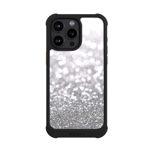 Apple iPhone 15 Pro Max NIVOmax Pluie de Paillettes Argentées Look