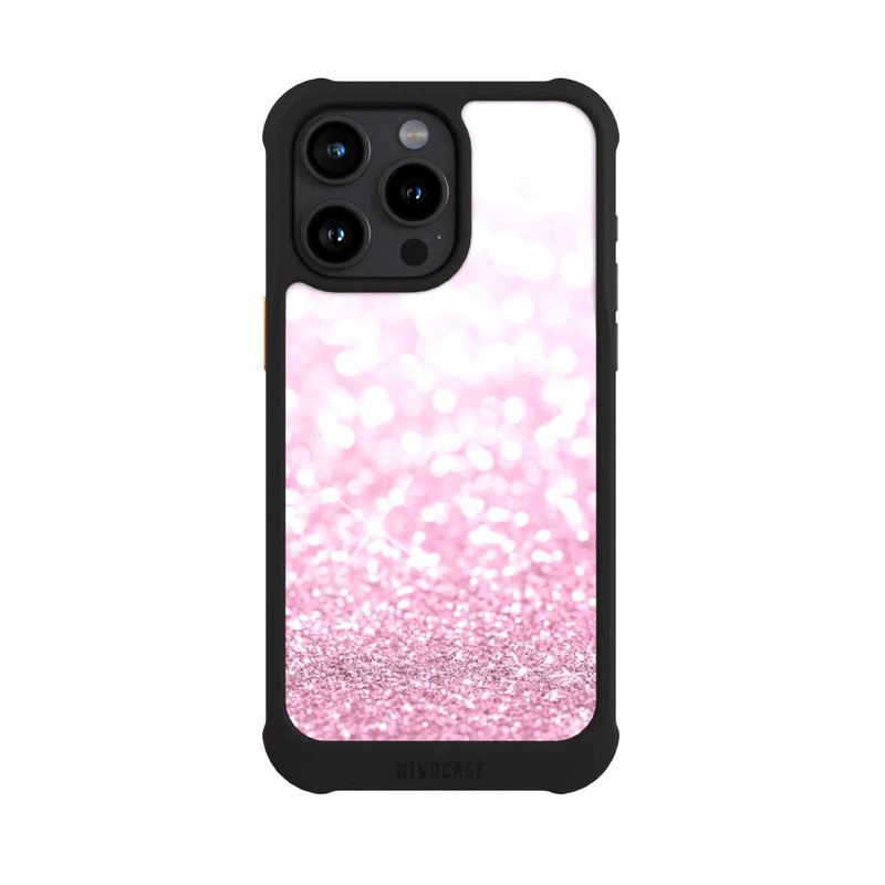 iPhone 15 Pro Max NIVOmax Pluie de paillettes roses look
