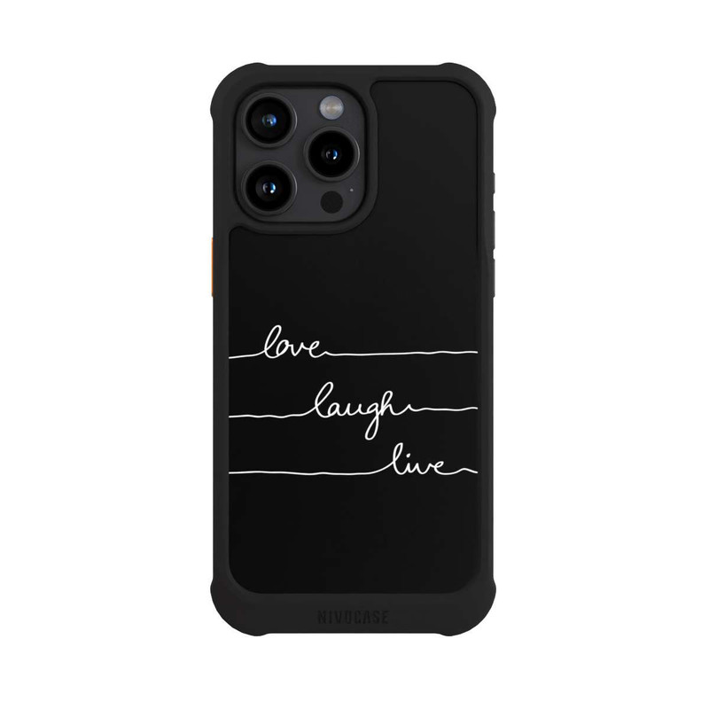 iPhone 15 Pro Max NIVOmax Love Laugh Live weiß/schwarz
