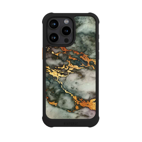 Apple iPhone 15 Pro Max NIVOmax Grey and Golden Marble Look